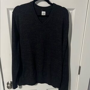 GAP Black V-Neck Sweater Essential Knit